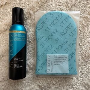 St. Tropez Express Dark Whipped Mouse 200 ML And Double Sided Luxe Tan Mitt New